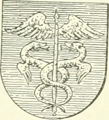 An illustration from Dictionnaire des figures héraldiques, 1894, leaf 258