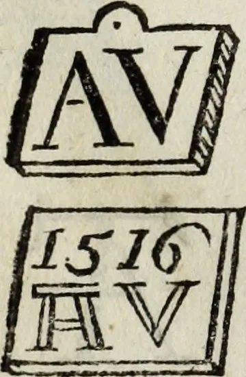 An illustration from Dictionnaire des monogrammes, chiffres, lettres initiales, logogryphes, rébus, &c. sous lesquels les plus célébres peintres, graveurs & dessinateurs ont dessiné leurs noms, 1750, leaf 127