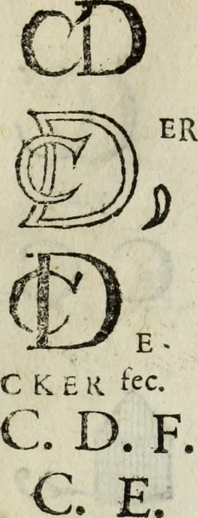 An illustration from Dictionnaire des monogrammes, chiffres, lettres initiales, logogryphes, rébus, &c. sous lesquels les plus célébres peintres, graveurs & dessinateurs ont dessiné leurs noms, 1750, leaf 151