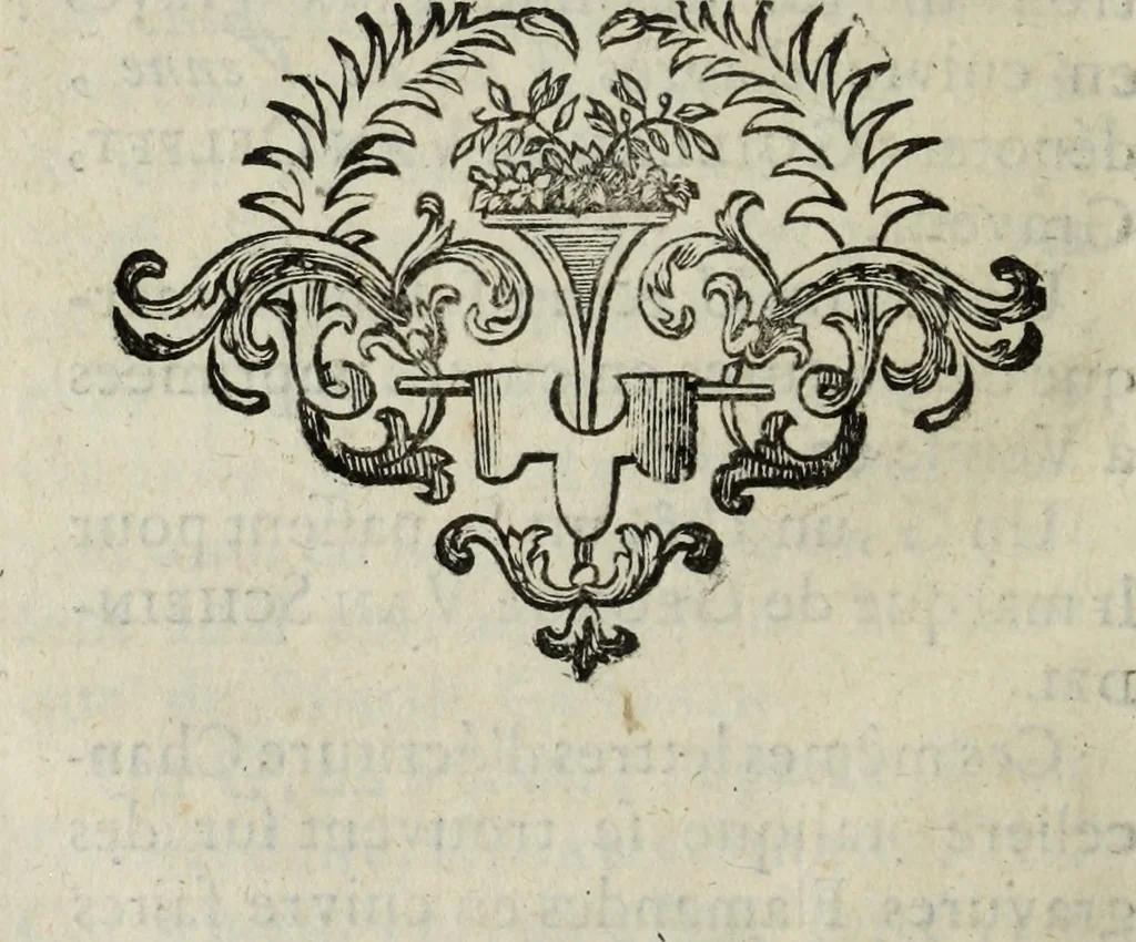 An illustration from Dictionnaire des monogrammes, chiffres, lettres initiales, logogryphes, rébus, &c. sous lesquels les plus célébres peintres, graveurs & dessinateurs ont dessiné leurs noms, 1750, leaf 213