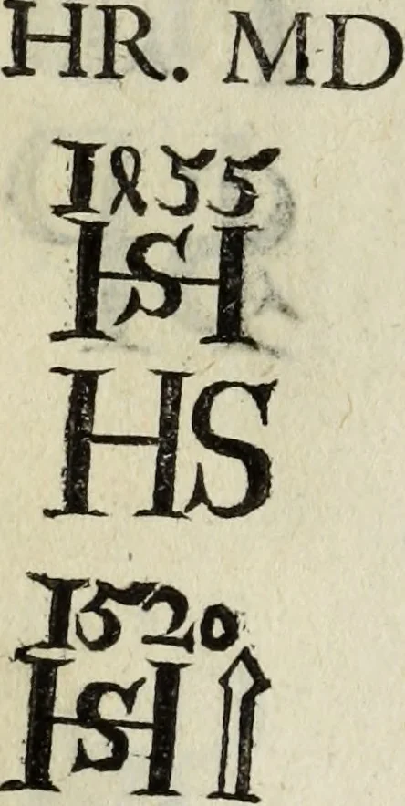 An illustration from Dictionnaire des monogrammes, chiffres, lettres initiales, logogryphes, rébus, &c. sous lesquels les plus célébres peintres, graveurs & dessinateurs ont dessiné leurs noms, 1750, leaf 239