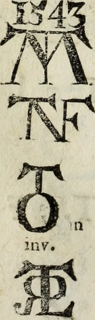 An illustration from Dictionnaire des monogrammes, chiffres, lettres initiales, logogryphes, rébus, &c. sous lesquels les plus célébres peintres, graveurs & dessinateurs ont dessiné leurs noms, 1750, leaf 361