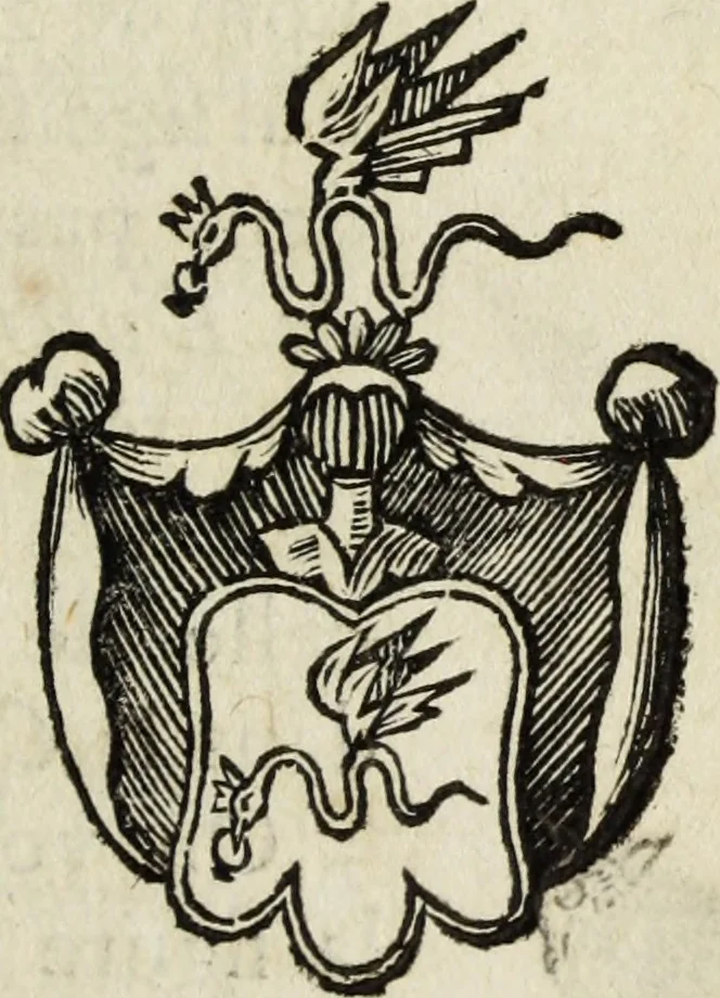 An illustration from Dictionnaire des monogrammes, chiffres, lettres initiales, logogryphes, rébus, &c. sous lesquels les plus célébres peintres, graveurs & dessinateurs ont dessiné leurs noms, 1750, leaf 388