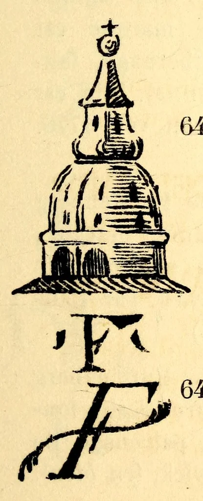 An illustration from Dictionnaire des marques et monogrammes des faiences, poteries, grès, terre de pipe, terre cuite, porcelaines, etc. : anciennes et modernes ..., 1879, leaf 101