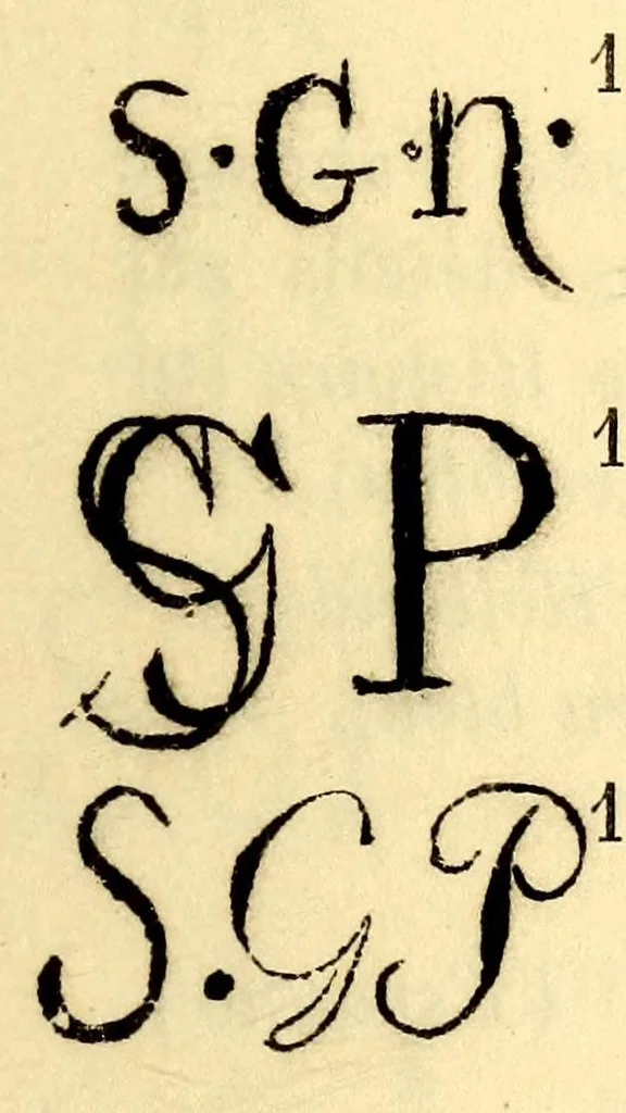 An illustration from Dictionnaire des marques et monogrammes des faiences, poteries, grès, terre de pipe, terre cuite, porcelaines, etc. : anciennes et modernes ..., 1879, leaf 243