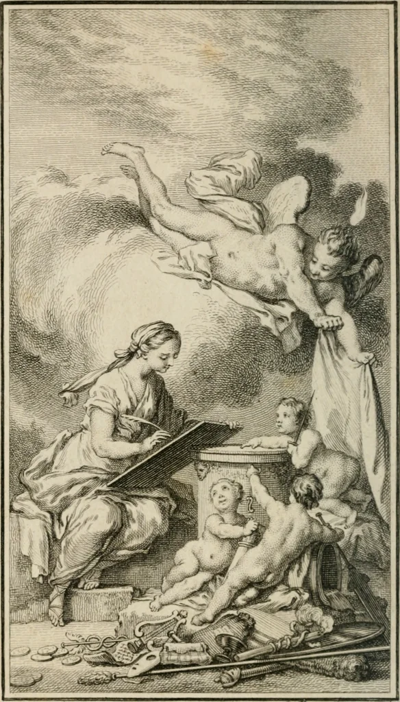 An illustration from Dictionnaire iconologique, ou, Introduction a la connoissance des peintures, sculptures, medailles, estampes, &c. : avec des descriptions tirées des poètes anciens et modernes, 1756, leaf 11