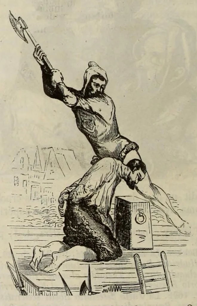 An illustration from Dictionnaire infernal : répertoire universel, des êtres, les personnages, les livres, les faits et les choses qui tiennent aux esprits, aux démons, aux sorciers, au commerce de l'enfer, aux divinations, aux maléfices, a la cabale aux autres sciences occultes, aux prodiges, aux impostures, aux supersititons diverses, et aux pronostics, aux faits actuels du spiritisme, et généralement à toutes les fausses croyances merveilleuses, surprenantes, mystérieuses et surnaturelles, 1863, leaf 112