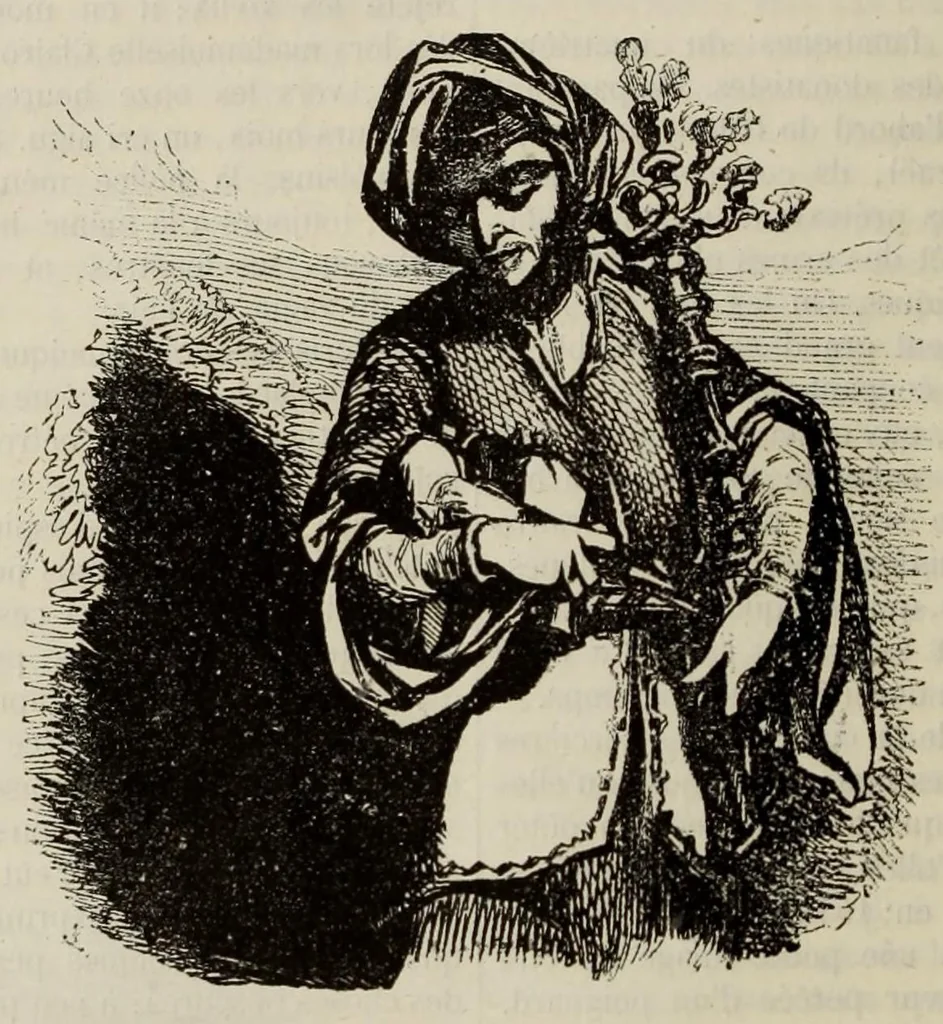 An illustration from Dictionnaire infernal : répertoire universel, des êtres, les personnages, les livres, les faits et les choses qui tiennent aux esprits, aux démons, aux sorciers, au commerce de l'enfer, aux divinations, aux maléfices, a la cabale aux autres sciences occultes, aux prodiges, aux impostures, aux supersititons diverses, et aux pronostics, aux faits actuels du spiritisme, et généralement à toutes les fausses croyances merveilleuses, surprenantes, mystérieuses et surnaturelles, 1863, leaf 186