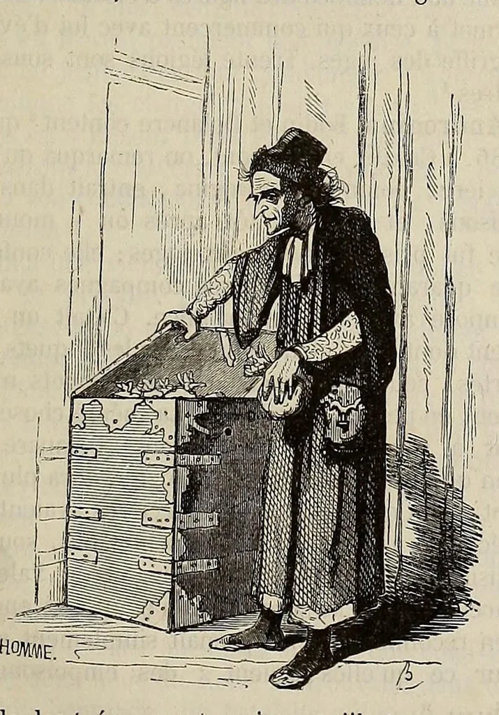 An illustration from Dictionnaire infernal : répertoire universel, des êtres, les personnages, les livres, les faits et les choses qui tiennent aux esprits, aux démons, aux sorciers, au commerce de l'enfer, aux divinations, aux maléfices, a la cabale aux autres sciences occultes, aux prodiges, aux impostures, aux supersititons diverses, et aux pronostics, aux faits actuels du spiritisme, et généralement à toutes les fausses croyances merveilleuses, surprenantes, mystérieuses et surnaturelles, 1863, leaf 45