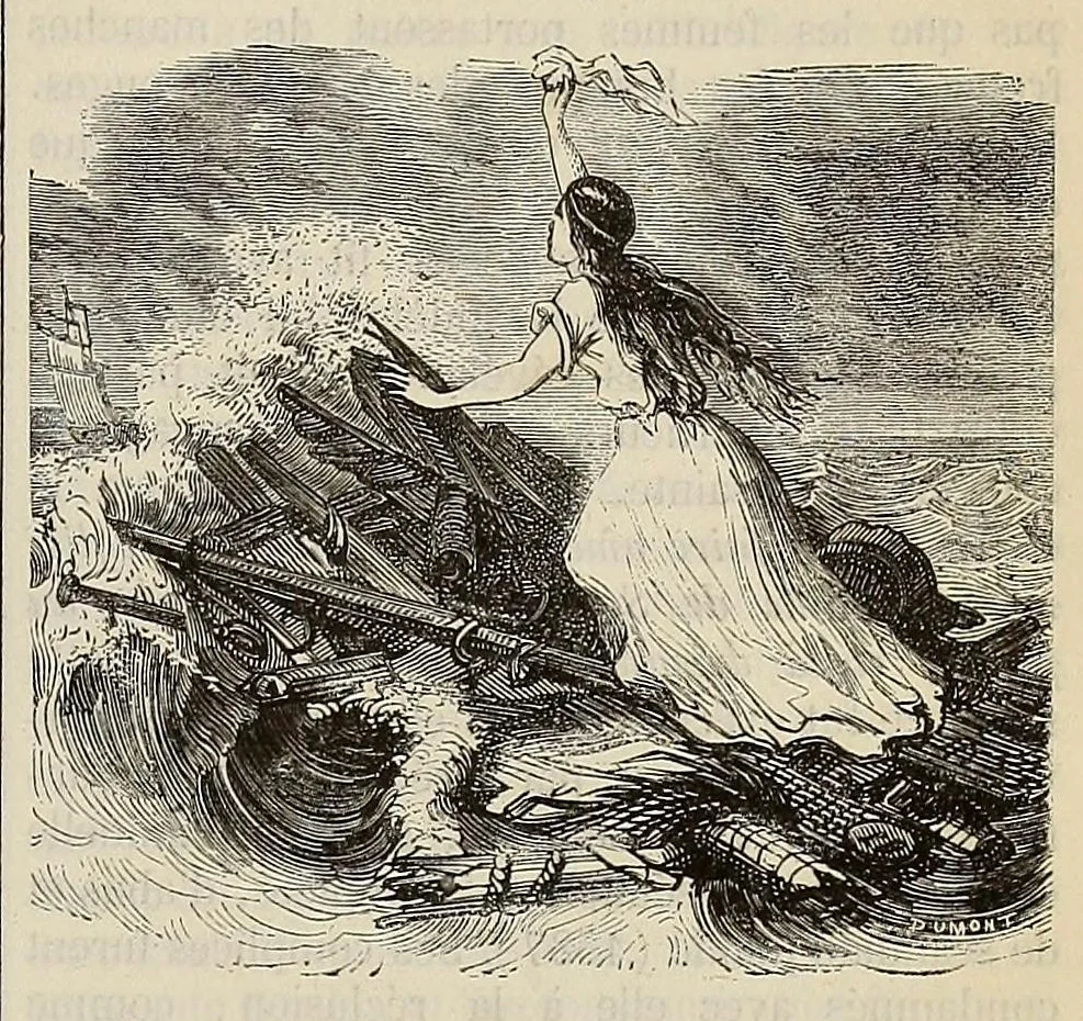 An illustration from Dictionnaire infernal : répertoire universel, des êtres, les personnages, les livres, les faits et les choses qui tiennent aux esprits, aux démons, aux sorciers, au commerce de l'enfer, aux divinations, aux maléfices, a la cabale aux autres sciences occultes, aux prodiges, aux impostures, aux supersititons diverses, et aux pronostics, aux faits actuels du spiritisme, et généralement à toutes les fausses croyances merveilleuses, surprenantes, mystérieuses et surnaturelles, 1863, leaf 595