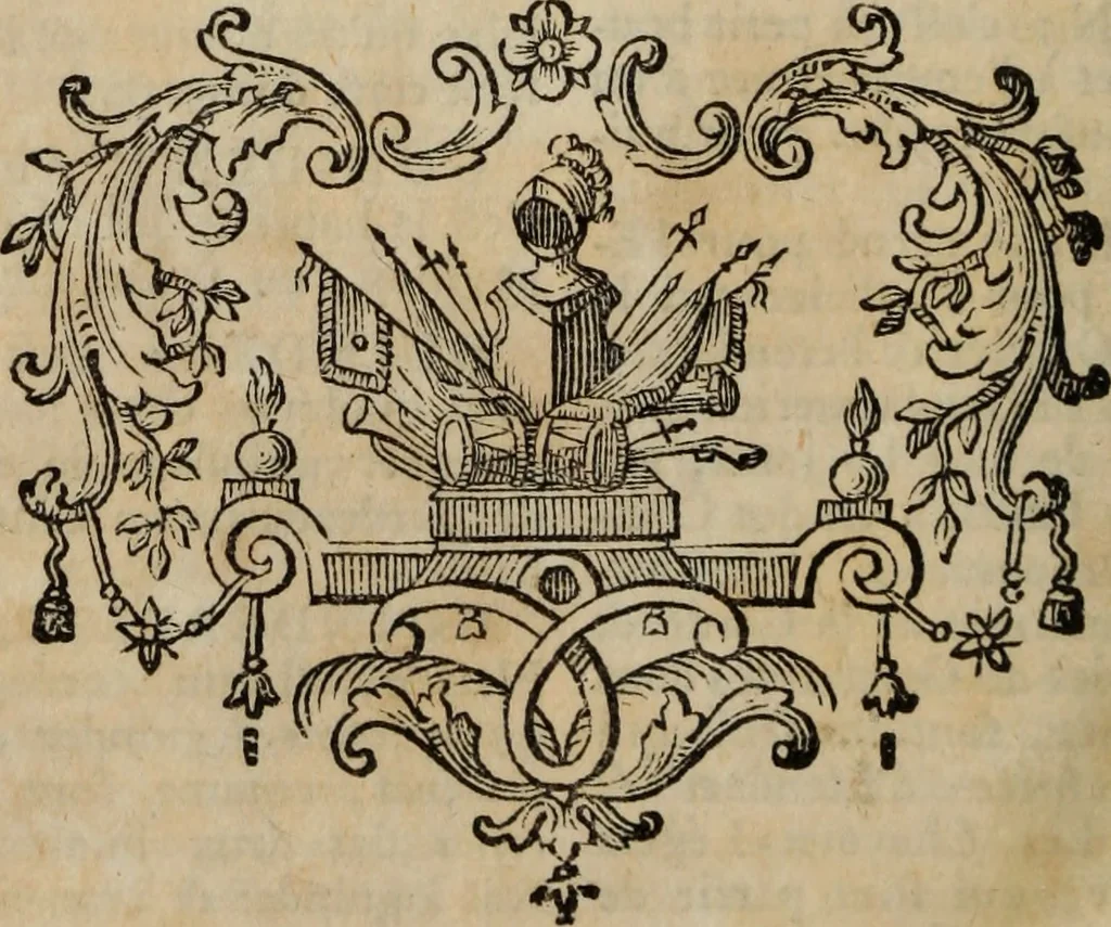 An illustration from Dictionnaire militaire : ou, Recueil alphabétique de tous les termes propres à la guerre, 1751, leaf 659