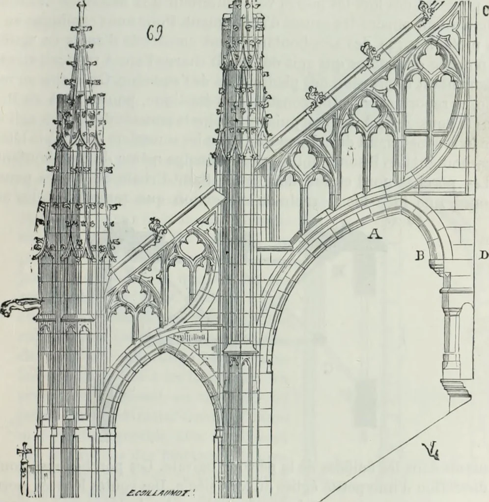 An illustration from Dictionnaire raisonné de l'architecture française du XIe au XVIe siècle, 1858, leaf 104
