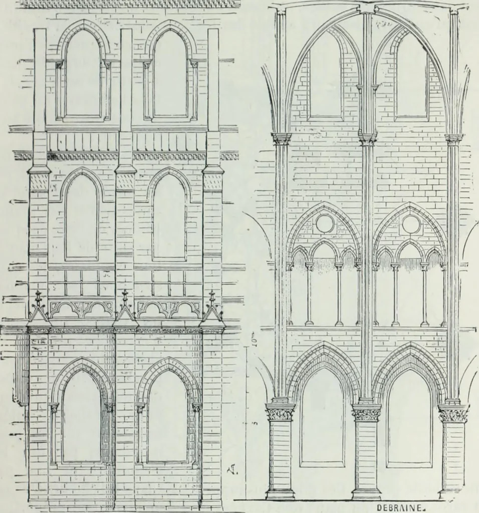 An illustration from Dictionnaire raisonné de l'architecture française du XIe au XVIe siècle, 1858, leaf 218