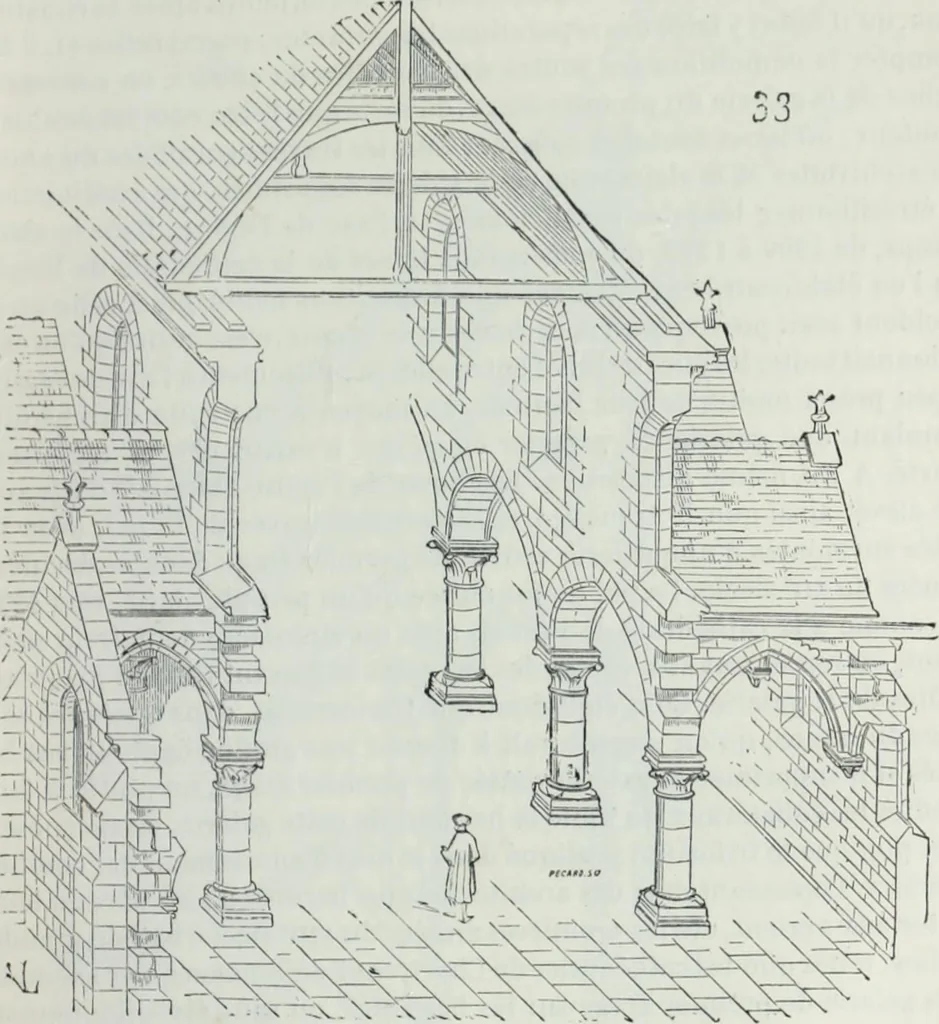 An illustration from Dictionnaire raisonné de l'architecture française du XIe au XVIe siècle, 1858, leaf 222