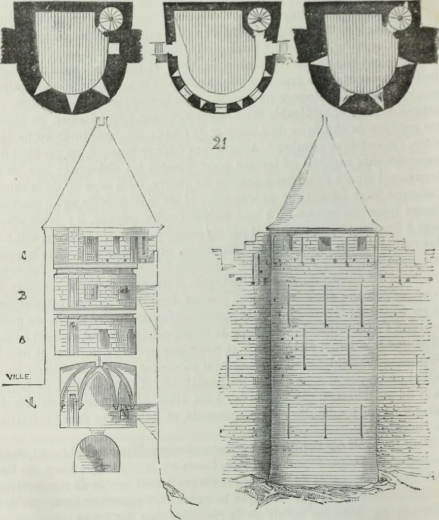 An illustration from Dictionnaire raisonné de l'architecture française du XIe au XVIe siècle, 1858, leaf 399