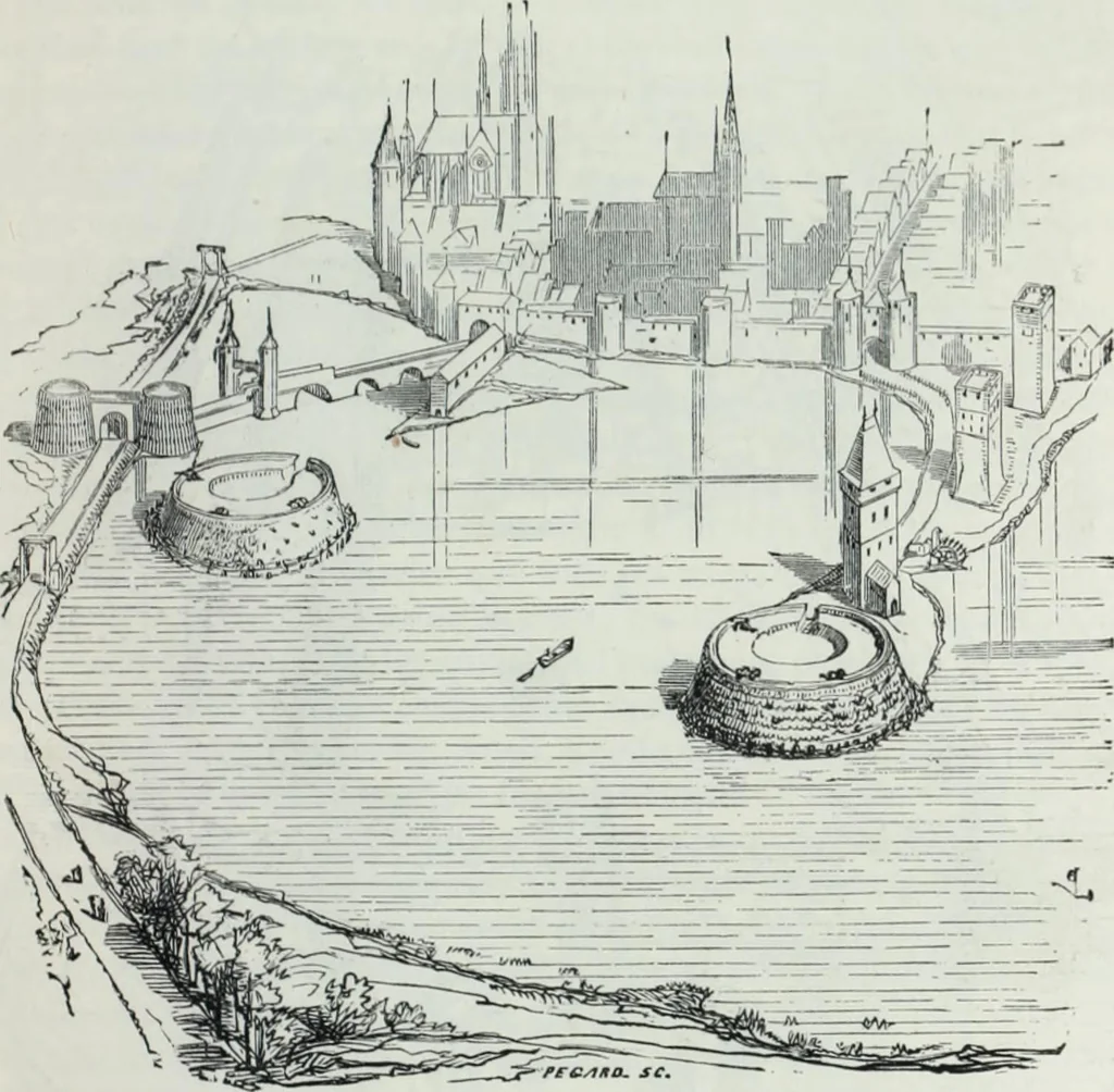 An illustration from Dictionnaire raisonné de l'architecture française du XIe au XVIe siècle, 1858, leaf 454