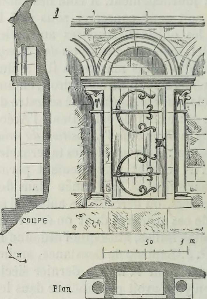 An illustration from Dictionnaire raisonné de l'architecture française du XIe au XVIe siècle, 1858, leaf 493