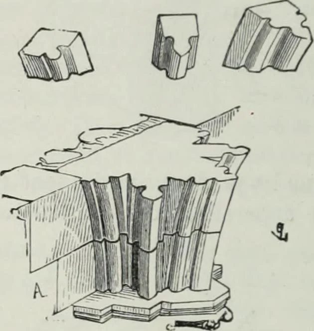 An illustration from Dictionnaire raisonné de l'architecture française du XIe au XVIe siècle, 1858, leaf 55