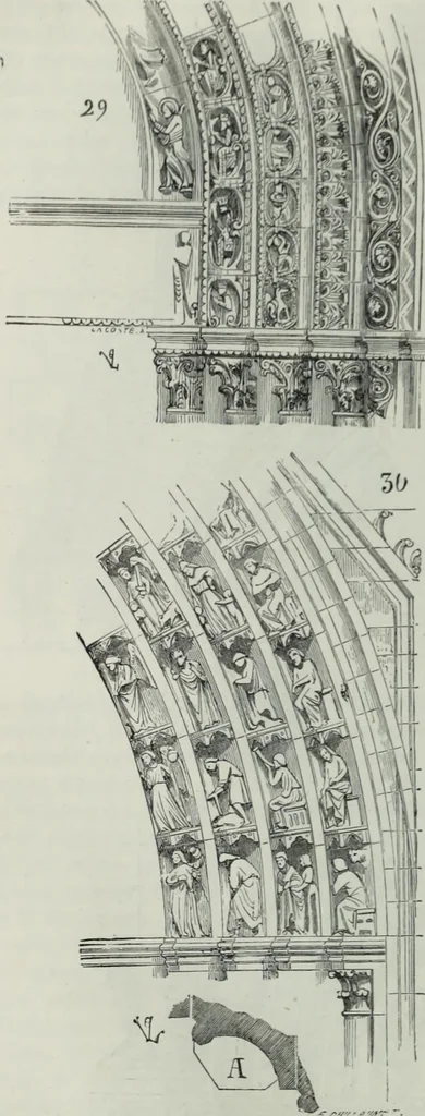 An illustration from Dictionnaire raisonné de l'architecture française du XIe au XVIe siècle, 1858, leaf 77