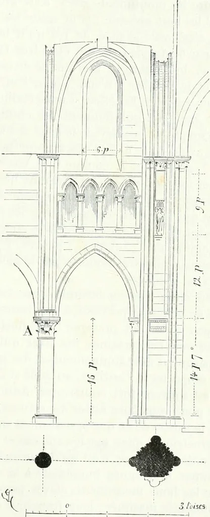 An illustration from Dictionnaire raisonné de l'architecture française du XIe au XVIe siècle, 1858, leaf 528
