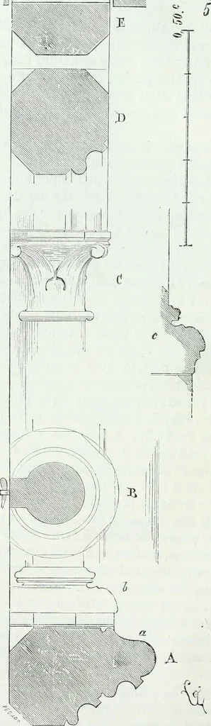 An illustration from Dictionnaire raisonné de l'architecture française du XIe au XVIe siècle, 1858, leaf 55