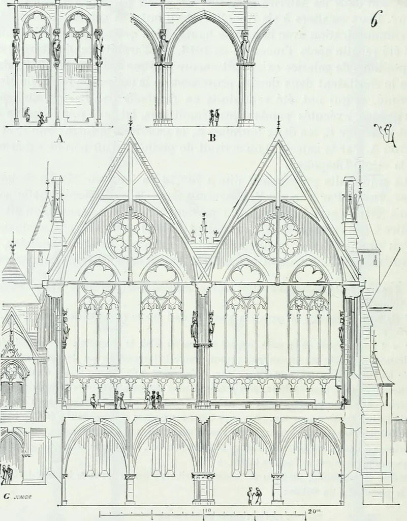 An illustration from Dictionnaire raisonné de l'architecture française du XIe au XVIe siècle, 1858, leaf 91