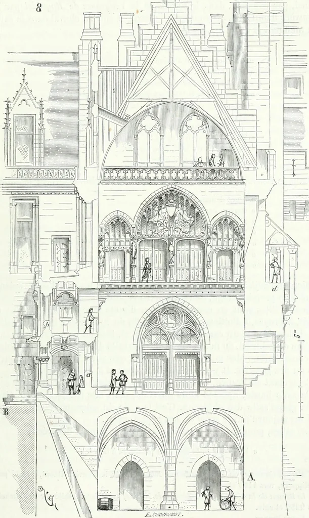 An illustration from Dictionnaire raisonné de l'architecture française du XIe au XVIe siècle, 1858, leaf 96