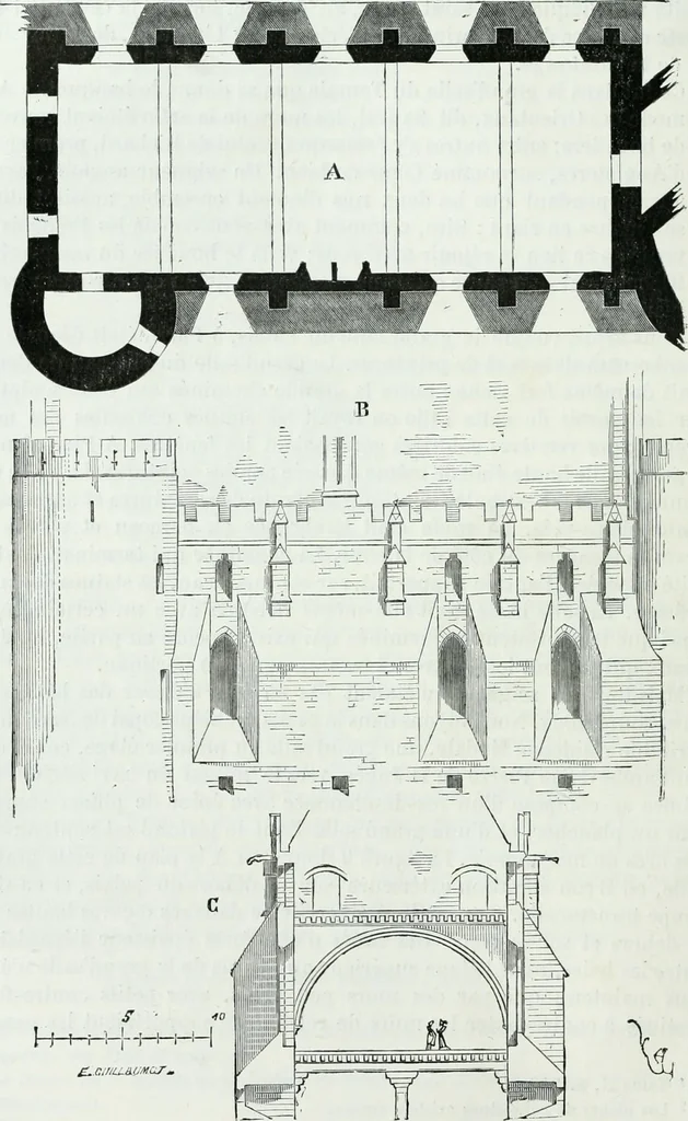 An illustration from Dictionnaire raisonné de l'architecture française du XIe au XVIe siècle, 1858, leaf 99