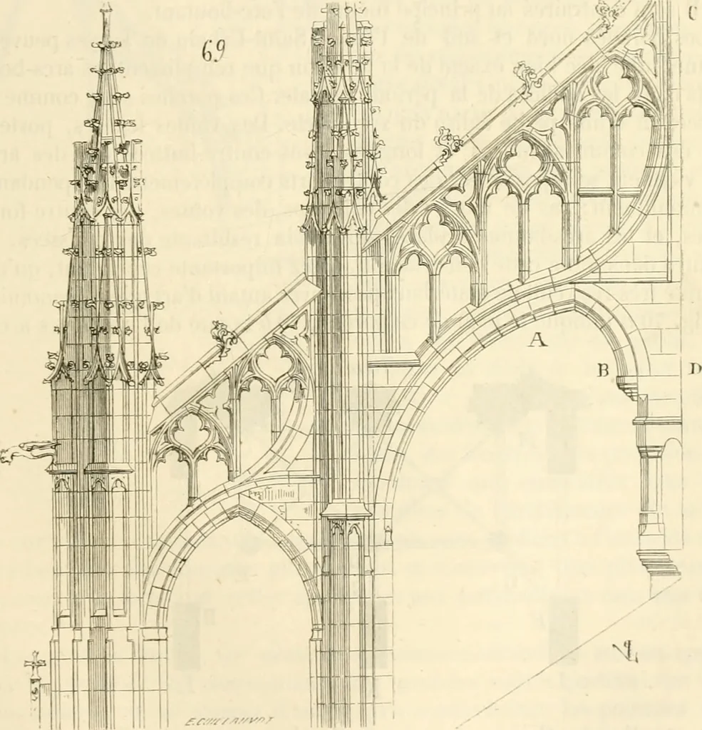 An illustration from Dictionnaire raisonné de l'architecture française du XIe au XVIe siècle, 1858, leaf 104