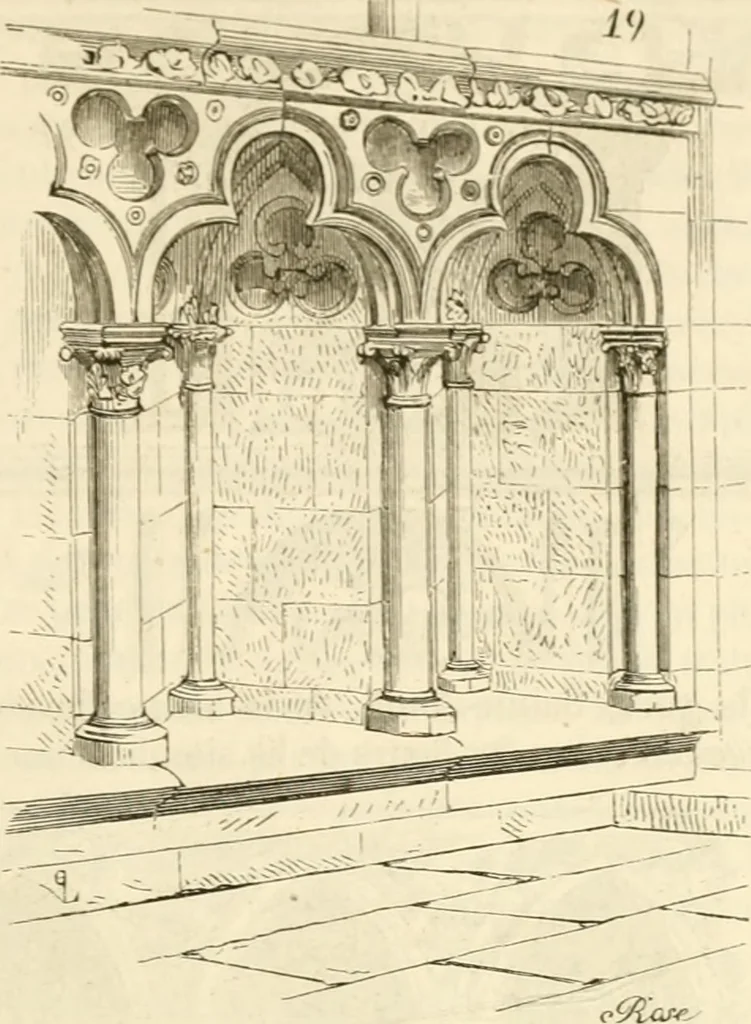 An illustration from Dictionnaire raisonné de l'architecture française du XIe au XVIe siècle, 1858, leaf 128