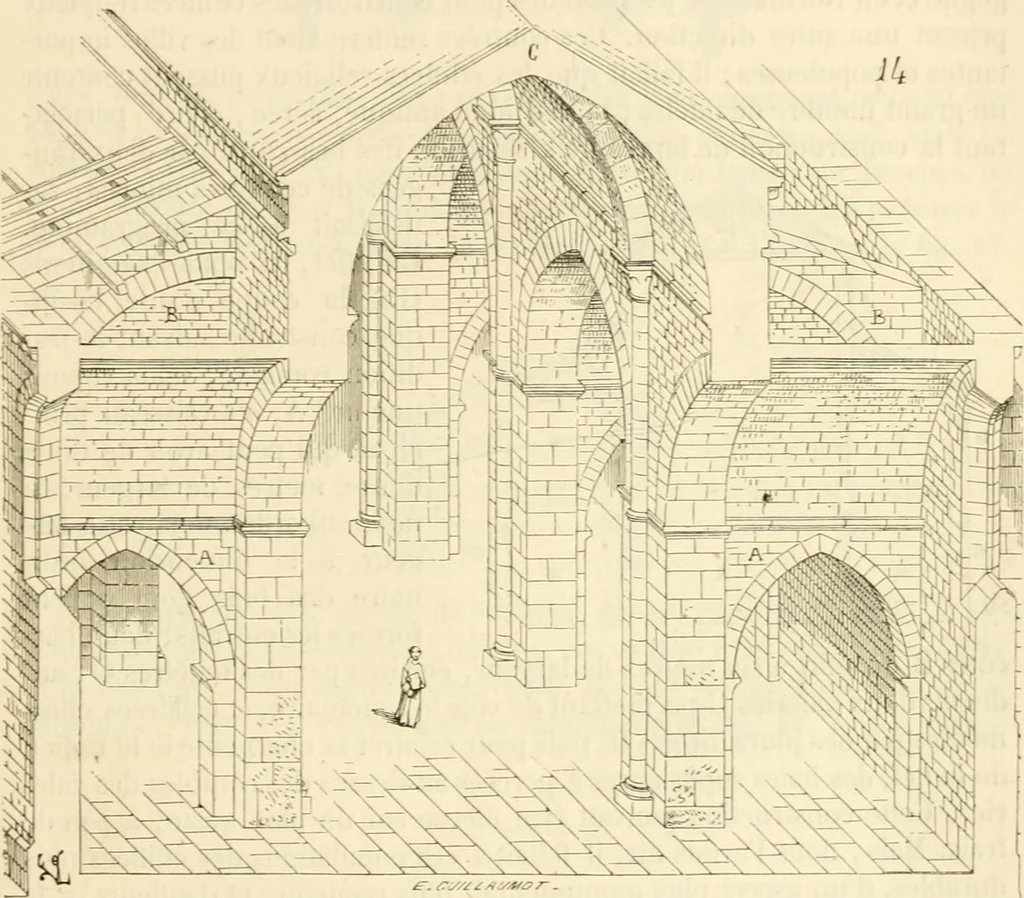 An illustration from Dictionnaire raisonné de l'architecture française du XIe au XVIe siècle, 1858, leaf 204