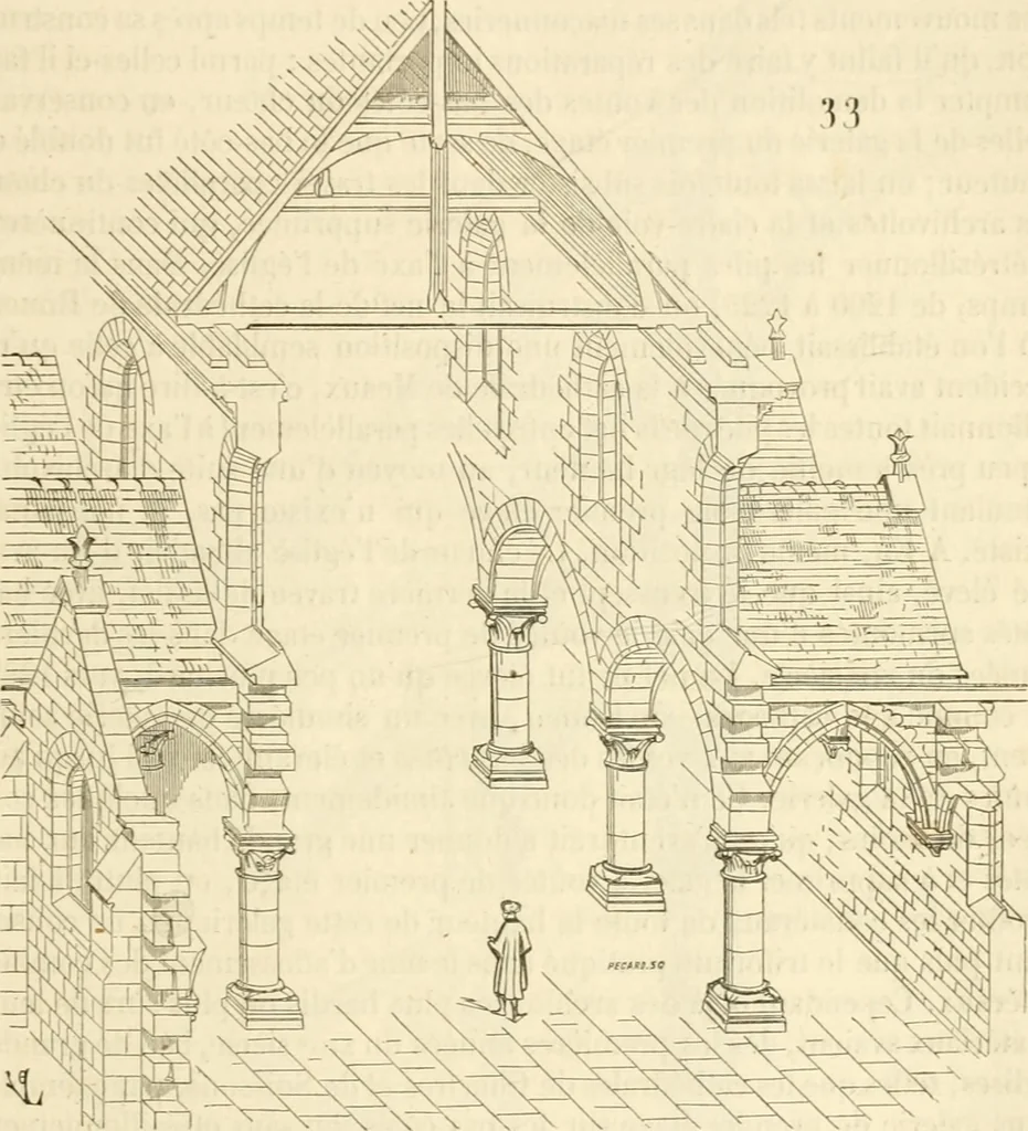 An illustration from Dictionnaire raisonné de l'architecture française du XIe au XVIe siècle, 1858, leaf 222