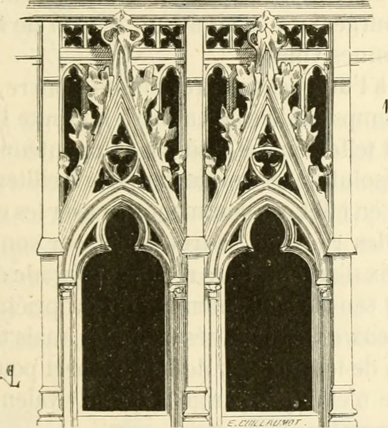 An illustration from Dictionnaire raisonné de l'architecture française du XIe au XVIe siècle, 1858, leaf 36