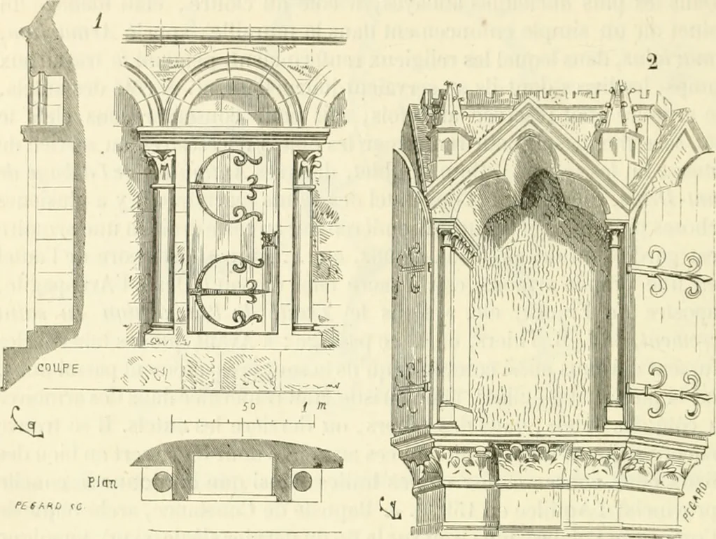 An illustration from Dictionnaire raisonné de l'architecture française du XIe au XVIe siècle, 1858, leaf 493