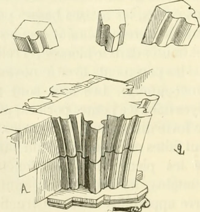 An illustration from Dictionnaire raisonné de l'architecture française du XIe au XVIe siècle, 1858, leaf 55