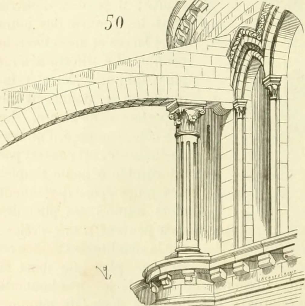 An illustration from Dictionnaire raisonné de l'architecture française du XIe au XVIe siècle, 1858, leaf 87