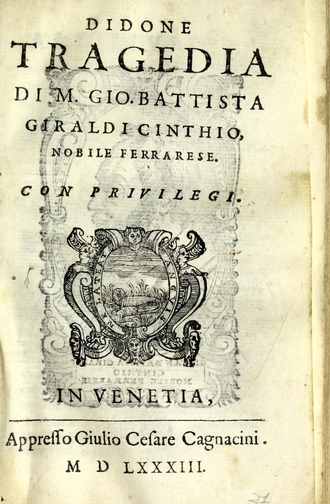 An illustration from Didone : tragedia, 1583, leaf 3