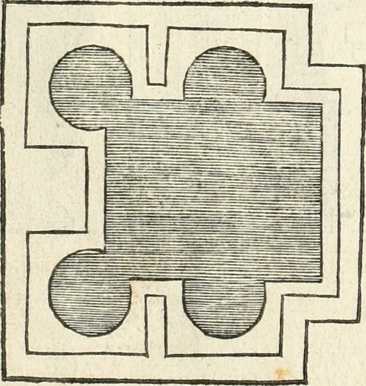 An illustration from Die alder vermaertste antique edificien : vã temple, theatre, amphitheatre, paleisen, therme, obeliske, brugge, archetriuphal, etc. vescreueeñ gefigureert met haren grondede eñ mate oock de plaetsen daerse staen, eñ wiese dede make, 1546, leaf 121