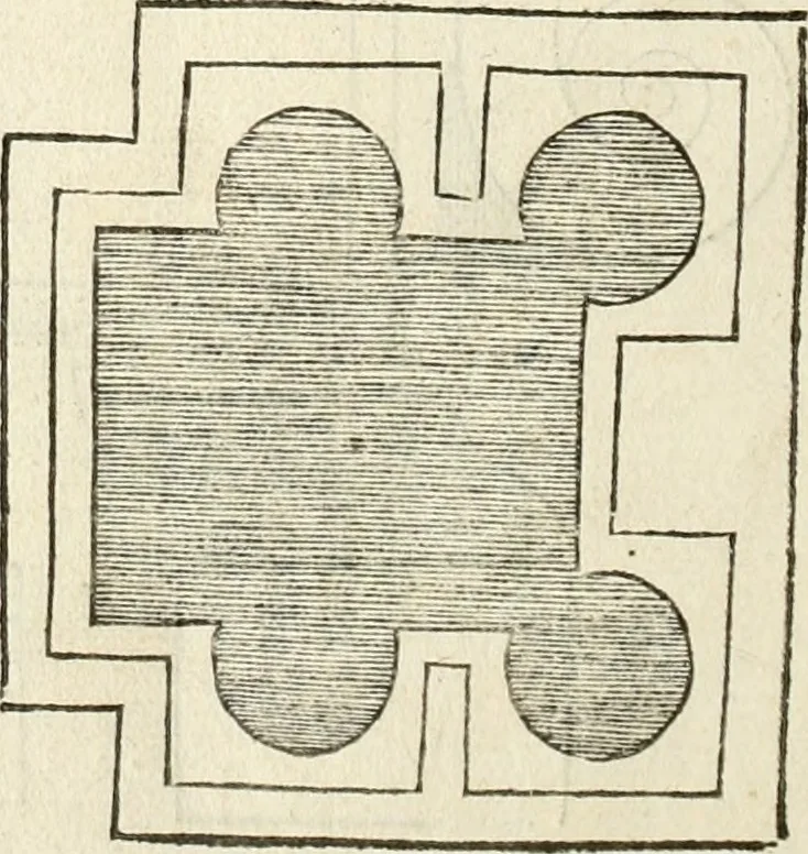 An illustration from Die alder vermaertste antique edificien : vã temple, theatre, amphitheatre, paleisen, therme, obeliske, brugge, archetriuphal, etc. vescreueeñ gefigureert met haren grondede eñ mate oock de plaetsen daerse staen, eñ wiese dede make, 1546, leaf 121