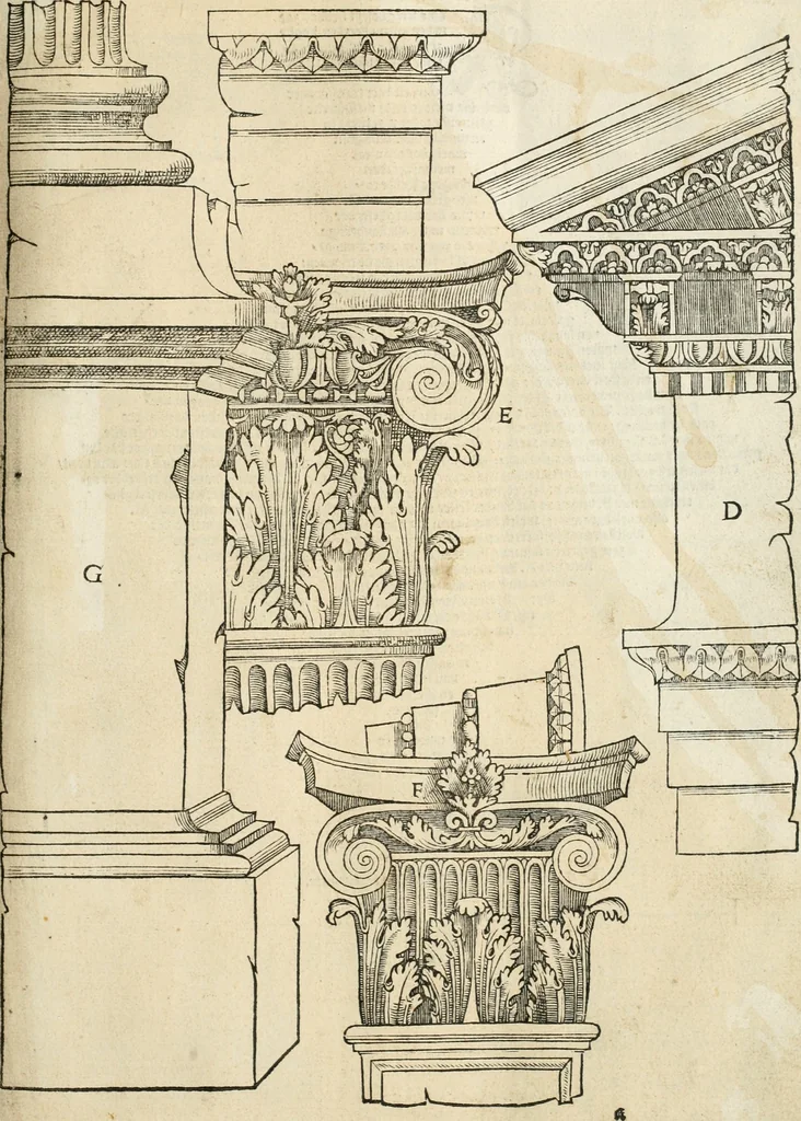 An illustration from Die alder vermaertste antique edificien : vã temple, theatre, amphitheatre, paleisen, therme, obeliske, brugge, archetriuphal, etc. vescreueeñ gefigureert met haren grondede eñ mate oock de plaetsen daerse staen, eñ wiese dede make, 1546, leaf 132