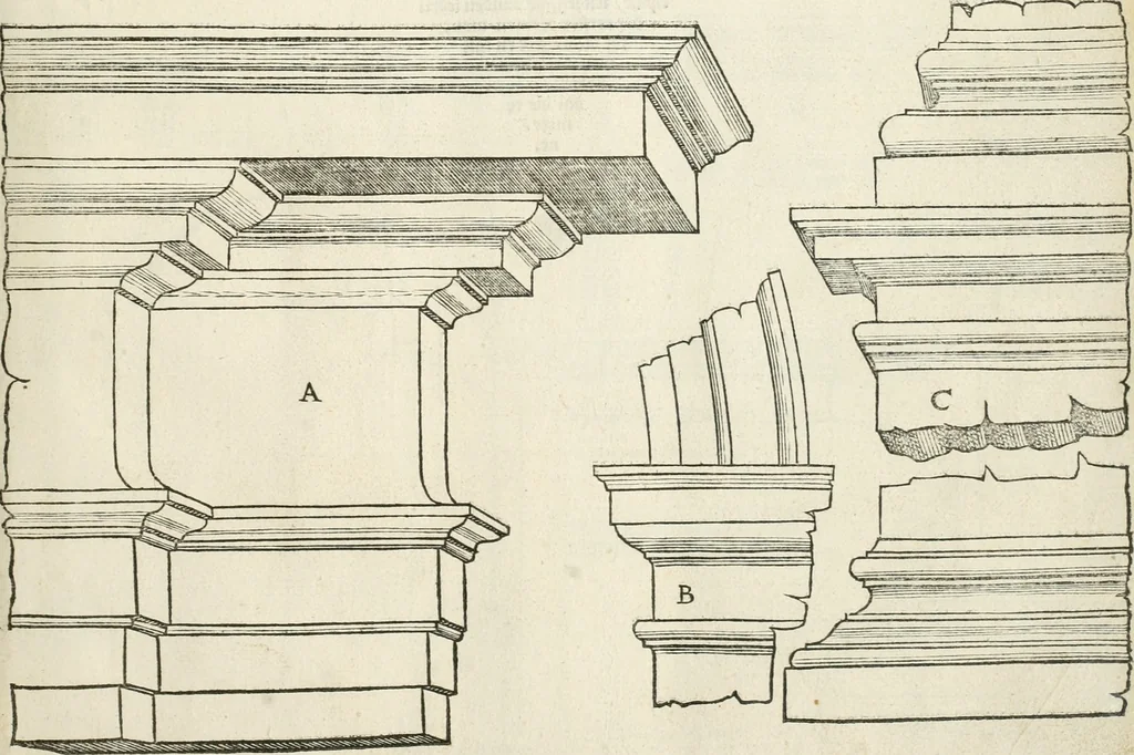 An illustration from Die alder vermaertste antique edificien : vã temple, theatre, amphitheatre, paleisen, therme, obeliske, brugge, archetriuphal, etc. vescreueeñ gefigureert met haren grondede eñ mate oock de plaetsen daerse staen, eñ wiese dede make, 1546, leaf 138