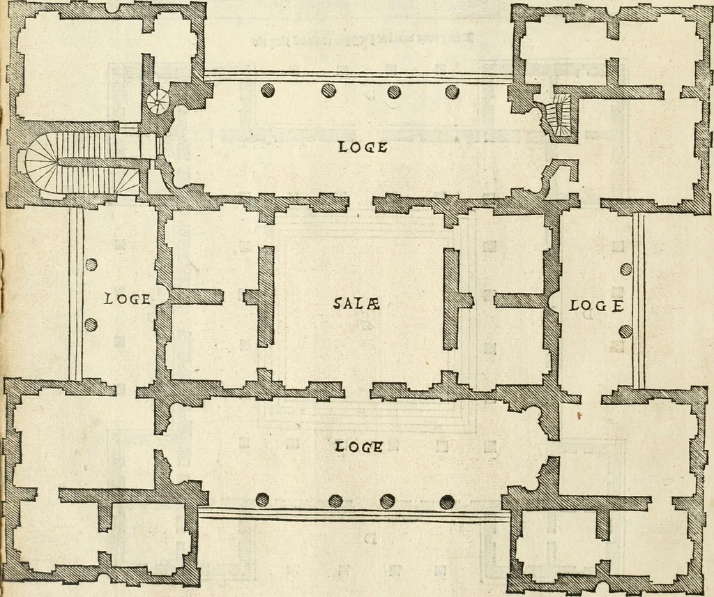 An illustration from Die alder vermaertste antique edificien : vã temple, theatre, amphitheatre, paleisen, therme, obeliske, brugge, archetriuphal, etc. vescreueeñ gefigureert met haren grondede eñ mate oock de plaetsen daerse staen, eñ wiese dede make, 1546, leaf 147