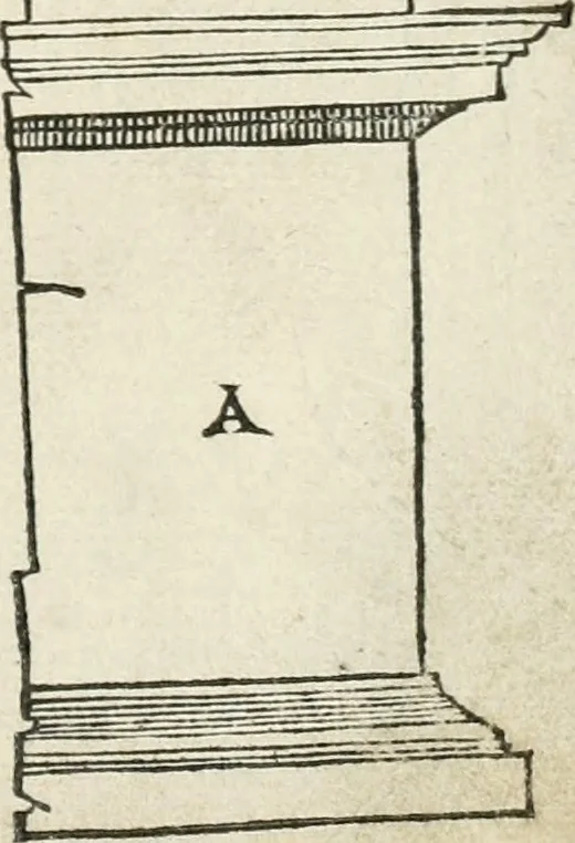 An illustration from Die alder vermaertste antique edificien : vã temple, theatre, amphitheatre, paleisen, therme, obeliske, brugge, archetriuphal, etc. vescreueeñ gefigureert met haren grondede eñ mate oock de plaetsen daerse staen, eñ wiese dede make, 1546, leaf 26