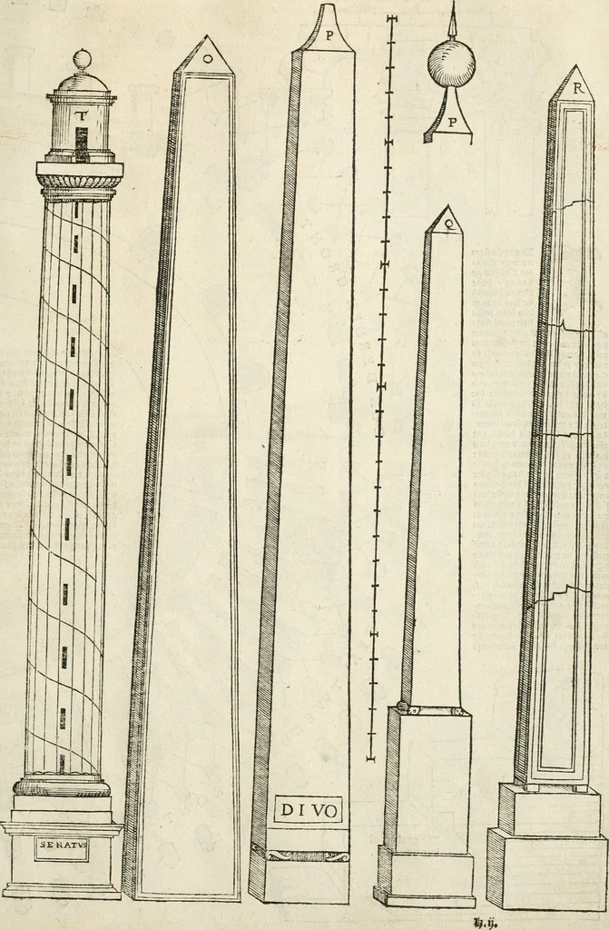 An illustration from Die alder vermaertste antique edificien : vã temple, theatre, amphitheatre, paleisen, therme, obeliske, brugge, archetriuphal, etc. vescreueeñ gefigureert met haren grondede eñ mate oock de plaetsen daerse staen, eñ wiese dede make, 1546, leaf 62