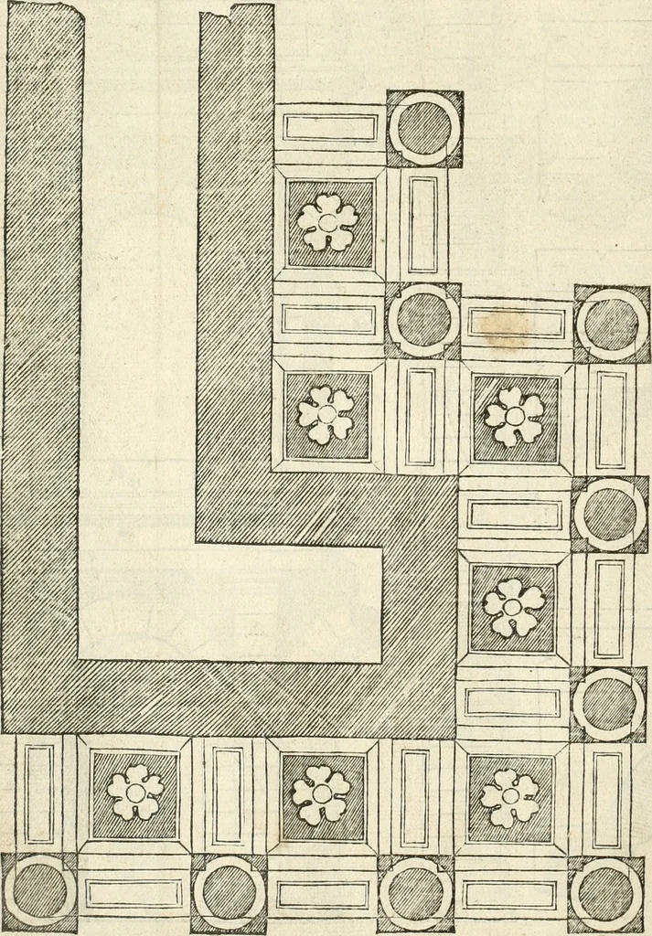 An illustration from Die alder vermaertste antique edificien : vã temple, theatre, amphitheatre, paleisen, therme, obeliske, brugge, archetriuphal, etc. vescreueeñ gefigureert met haren grondede eñ mate oock de plaetsen daerse staen, eñ wiese dede make, 1546, leaf 75