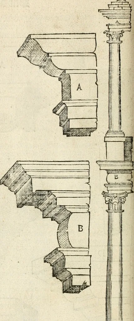 An illustration from Die alder vermaertste antique edificien : vã temple, theatre, amphitheatre, paleisen, therme, obeliske, brugge, archetriuphal, etc. vescreueeñ gefigureert met haren grondede eñ mate oock de plaetsen daerse staen, eñ wiese dede make, 1546, leaf 75