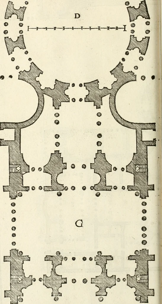 An illustration from Die alder vermaertste antique edificien : vã temple, theatre, amphitheatre, paleisen, therme, obeliske, brugge, archetriuphal, etc. vescreueeñ gefigureert met haren grondede eñ mate oock de plaetsen daerse staen, eñ wiese dede make, 1546, leaf 89