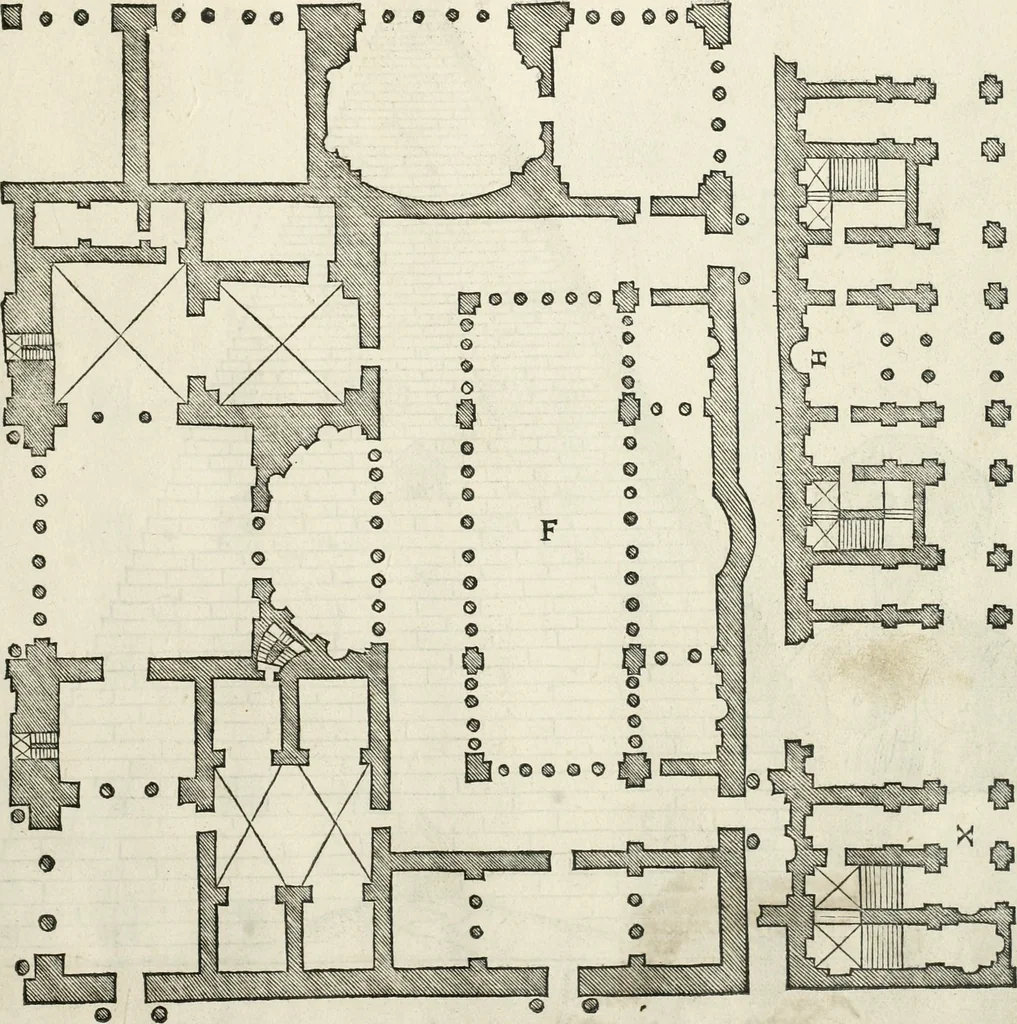 An illustration from Die alder vermaertste antique edificien : vã temple, theatre, amphitheatre, paleisen, therme, obeliske, brugge, archetriuphal, etc. vescreueeñ gefigureert met haren grondede eñ mate oock de plaetsen daerse staen, eñ wiese dede make, 1546, leaf 90