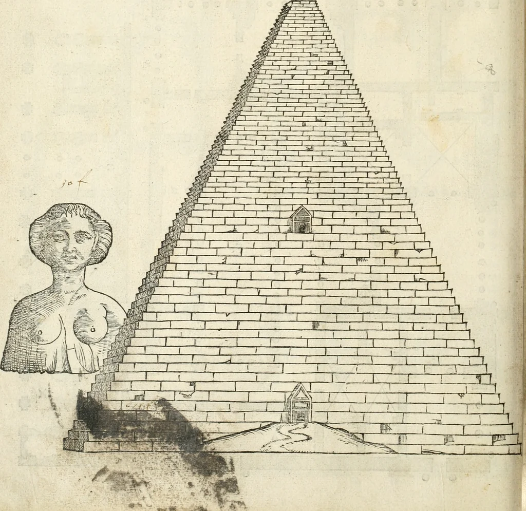 An illustration from Die alder vermaertste antique edificien : vã temple, theatre, amphitheatre, paleisen, therme, obeliske, brugge, archetriuphal, etc. vescreueeñ gefigureert met haren grondede eñ mate oock de plaetsen daerse staen, eñ wiese dede make, 1546, leaf 91