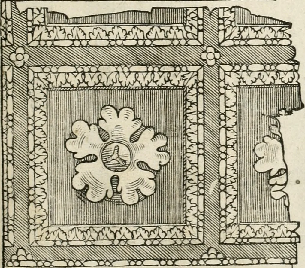 An illustration from Die alder vermaertste antique edificien : vã temple, theatre, amphitheatre, paleisen, therme, obeliske, brugge, archetriuphal, etc. vescreueeñ gefigureert met haren grondede eñ mate oock de plaetsen daerse staen, eñ wiese dede make, 1546, leaf 94